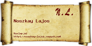 Noszkay Lajos névjegykártya